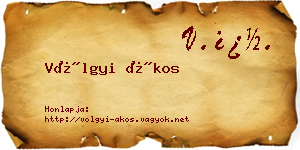 Völgyi Ákos névjegykártya