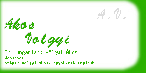 akos volgyi business card